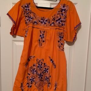 Embroidered Mexican Dress